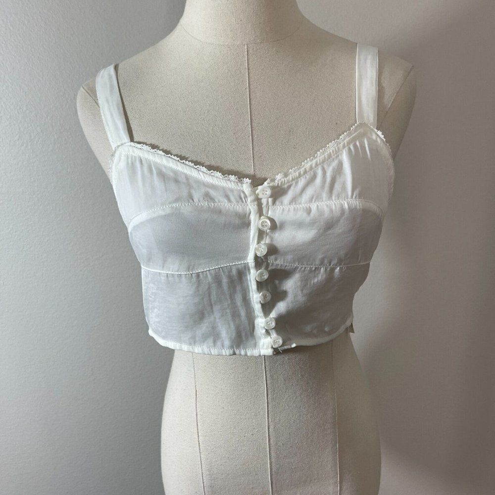 Forever 21 M Medium Crop Top Bralette Ivory Romantic